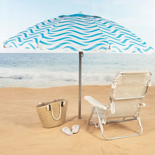 Aurinkovarjo Aktive Sininen Ø 220 cm 220 x 200 x 220 cm (6 osaa)