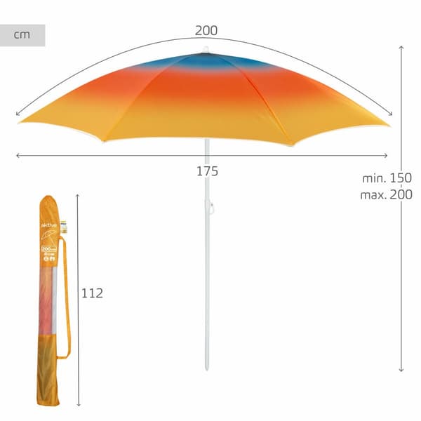 Aurinkovarjo Aktive Monivärinen 200 x 200 x 200 cm (6 osaa)