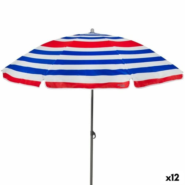 Aurinkovarjo Aktive Sininen Punainen Monivärinen Hopeinen Ø 160 cm 160 x 167 x 160 cm (12 osaa)