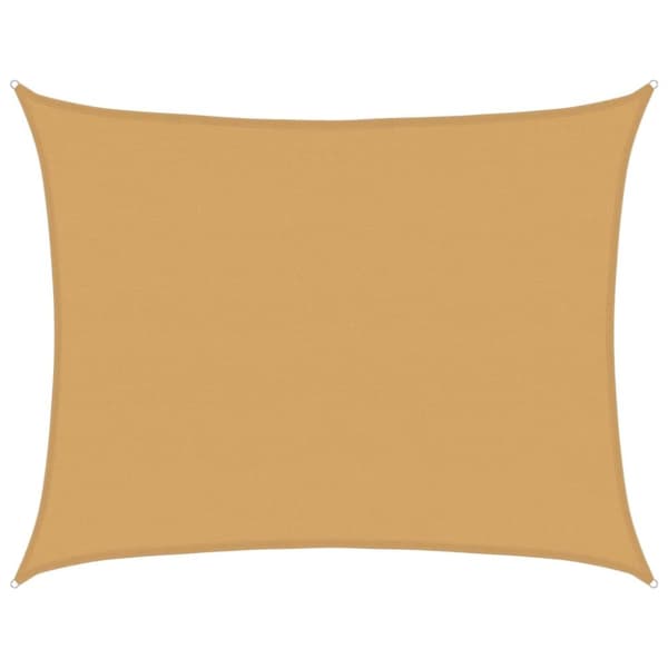 Solsegel 160 g/m² rektangulär sand 6x8 m HDPE