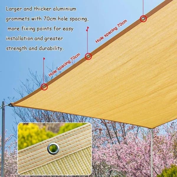 Aurinkosuojaverkko 85-90 % UV-suoja, HDPE-materiaali, vettä läpäisevä puutarhaan ja terassille