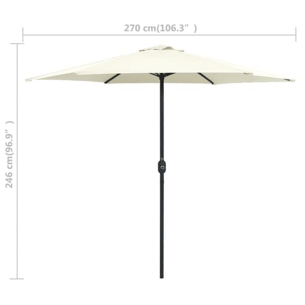 Trädgårdsparasoll med aluminiumstång 270x246 cm sandvit