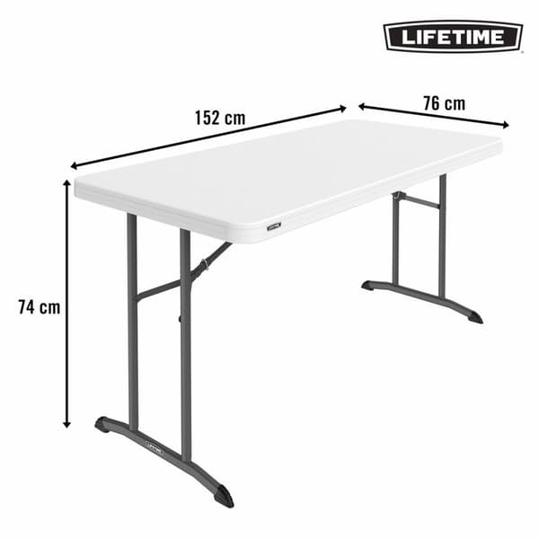 Sammenklappeligt bord Lifetime Hvid 152 x 74 x 76 cm