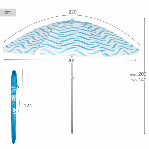 Parasoll Aktive Blå Ø 220 cm 220 x 200 x 220 cm (6 antal)