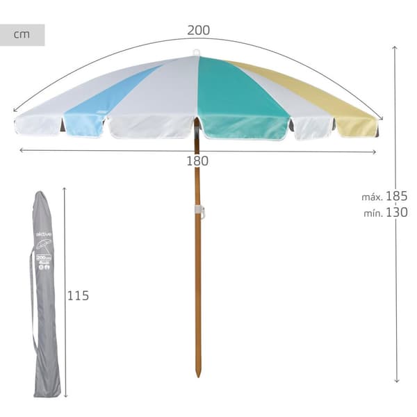 Aurinkovarjo Aktive Ø 200 cm 20 x 185 x 20 cm (6 osaa)