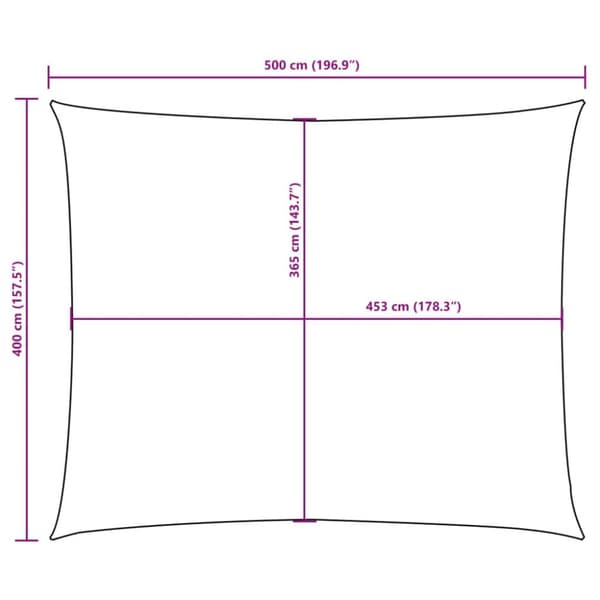 Solsegel oxfordtyg rektangulärt 4x5 m beige