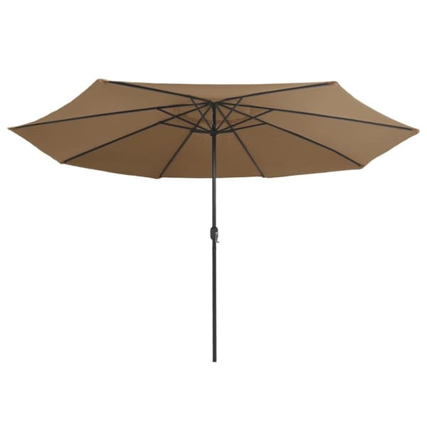 Trädgårdsparasoll med metallstång 390 cm taupe