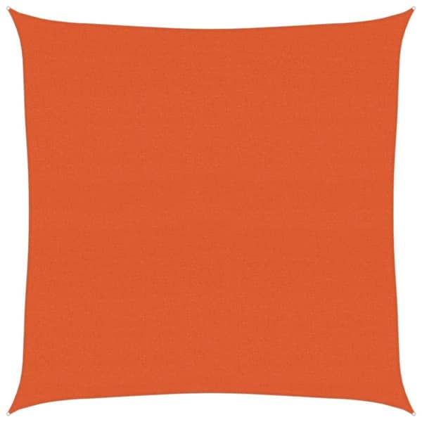 Solsegel 160 g/m² fyrkantig orange 6x6 m HDPE