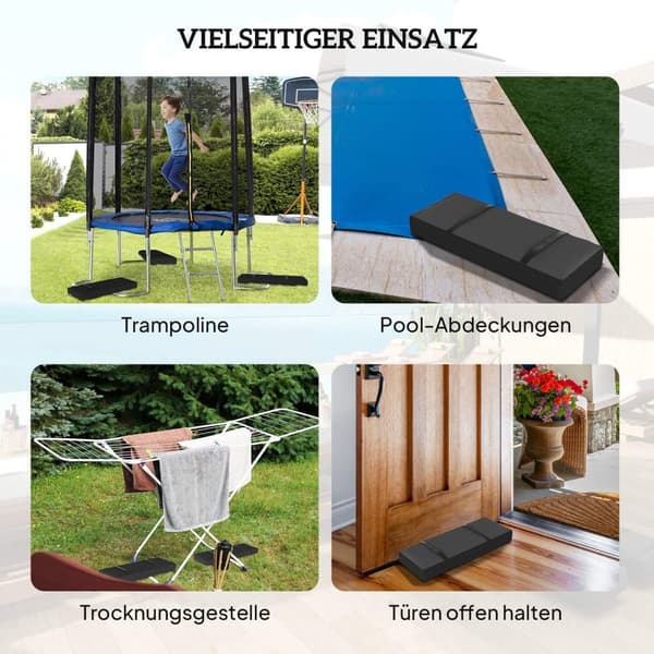 Rootz 2 -stykke sæt sandposer til parasoller - vægtposer - stabiliserer kraftigt - 600D Oxford - 76 cm x 30 cm x 11cm