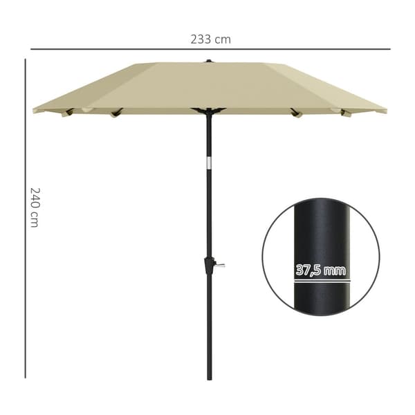 Rootz 2.33m parasolparaply - Terrasse skærm - Solskygge - UV -beskyttelse - 2,33 m x 2,33 m x 2,4 m