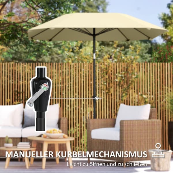 Rootz 2.33m parasolparaply - Terrasse skærm - Solskygge - UV -beskyttelse - 2,33 m x 2,33 m x 2,4 m