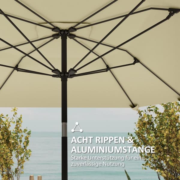 Rootz 2.33m parasolparaply - Terrasse skærm - Solskygge - UV -beskyttelse - 2,33 m x 2,33 m x 2,4 m