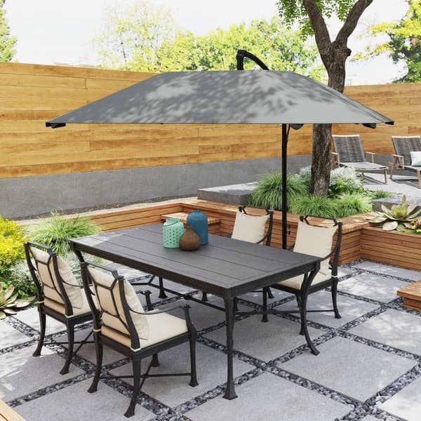 Rootz -alumiini Ø 260 cm: n parasoli - patio sateenvarjo - parveke katos - vedenpitävä kampi - lasikuitu kylkiluut - 304 cm x 260cm x 245 cm