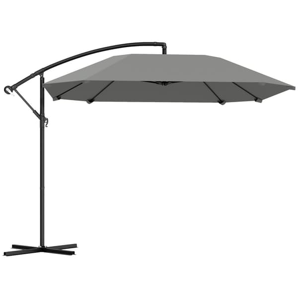 Rootz -alumiini Ø 260 cm: n parasoli - patio sateenvarjo - parveke katos - vedenpitävä kampi - lasikuitu kylkiluut - 304 cm x 260cm x 245 cm