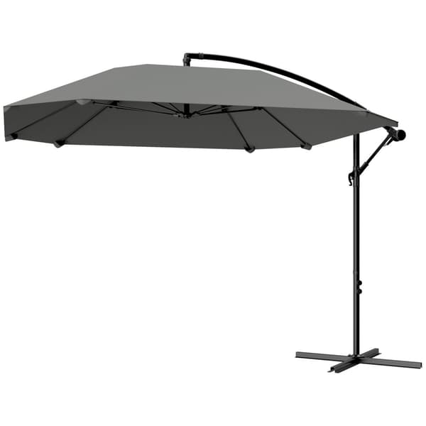 Rootz -alumiini Ø 260 cm: n parasoli - patio sateenvarjo - parveke katos - vedenpitävä kampi - lasikuitu kylkiluut - 304 cm x 260cm x 245 cm