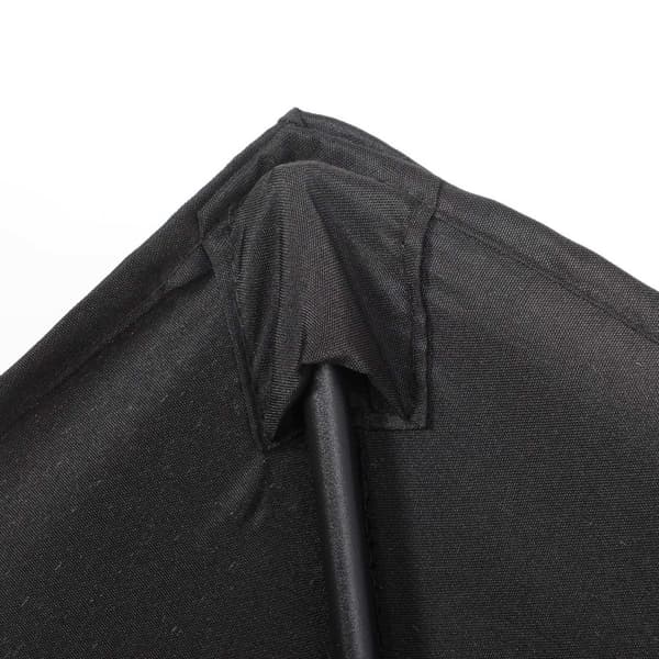 Rootz svart hexagonal parasol - balkong solskade - uteplats paraply - lätt öppen - Ø196 cm x 2,04m