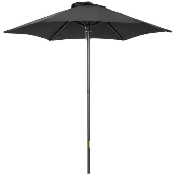 Rootz svart hexagonal parasol - balkong solskade - uteplats paraply - lätt öppen - Ø196 cm x 2,04m