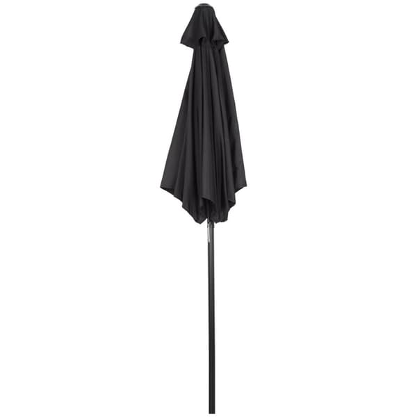 Rootz svart hexagonal parasol - balkong solskade - uteplats paraply - lätt öppen - Ø196 cm x 2,04m