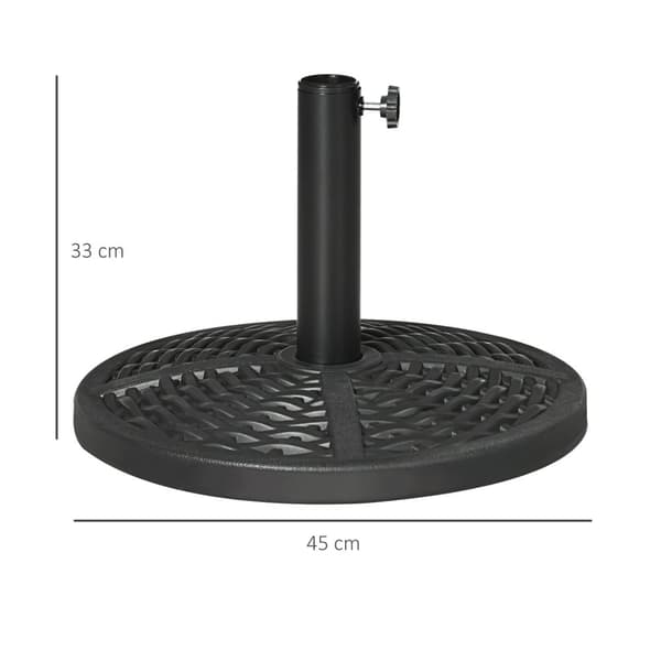 Rootz -betoniputken jalusta - sateenvarjojalusta - puutarha parasolipohja - optimaalinen stabiilisuus - Ø45cm x 33h cm