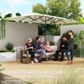 Pikkukuva 4 / 10: Rootz Kaksipuolinen sateenvarjo - Parasol - Auringonpohja - UPF50+ Protection - 451 cm x 264 cm - alumiinimasto