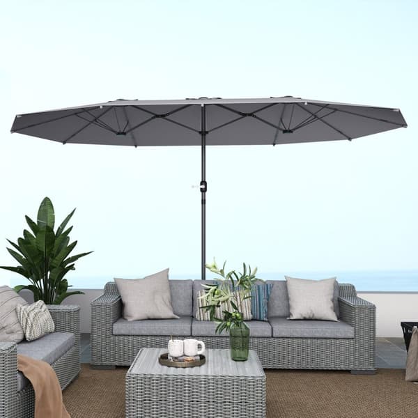 Rootz Double Sunshield Parasol - UV -suojavarjo - Teräs aurinkovarjo - viileys ja stabiilisuus - 436 x 260 cm