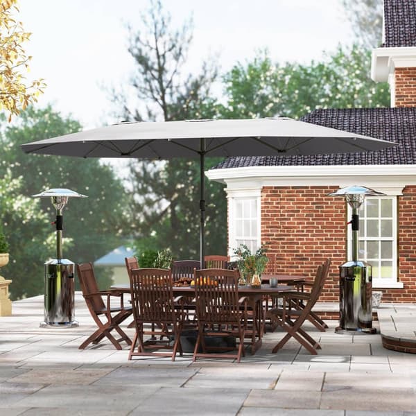 Rootz Double Sunshield Parasol - UV -suojavarjo - Teräs aurinkovarjo - viileys ja stabiilisuus - 436 x 260 cm