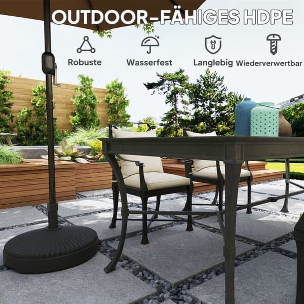 Rootz Fillable Parasol Base - Paraply Stand - Rampant Base - Säker stabilitet - Ø55 x 30H cm