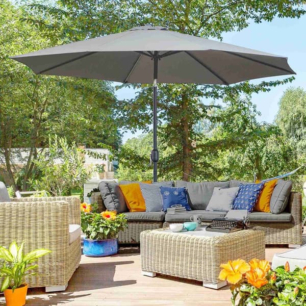 Rootz Garden Parasol - balkongskärm - Solskugga - UV -skydd - Robust design - 295 cm Ø x 250 cm h