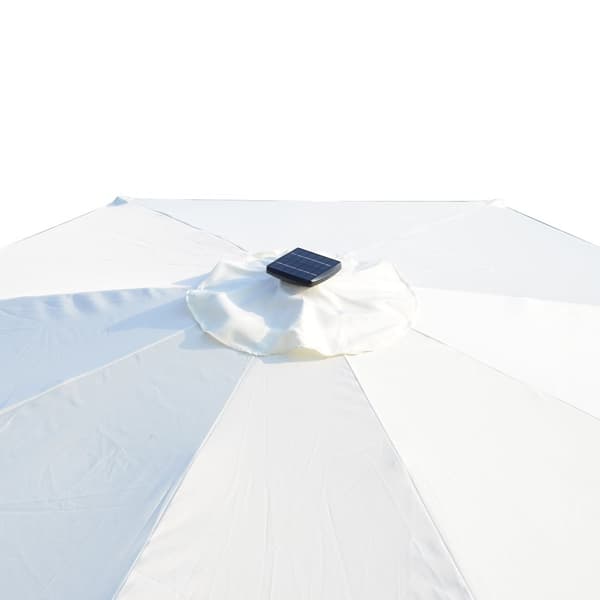 Rootz Garden Parasol - Suora sateenvarjo - kallistettava kahdeksankulmainen sateenvarjo - aurinkoenergian valaistus - 2,7m x 2,4 metriä
