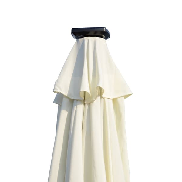 Rootz Garden Parasol - Suora sateenvarjo - kallistettava kahdeksankulmainen sateenvarjo - aurinkoenergian valaistus - 2,7m x 2,4 metriä