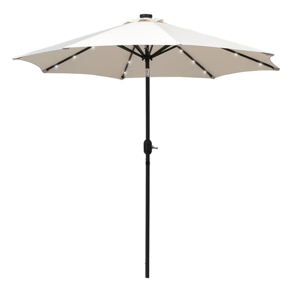 Rootz Garden Parasol - Suora sateenvarjo - kallistettava kahdeksankulmainen sateenvarjo - aurinkoenergian valaistus - 2,7m x 2,4 metriä