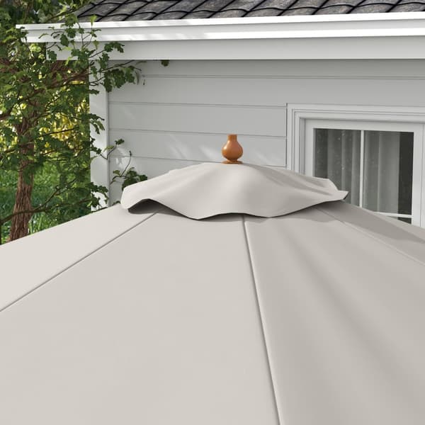 Rootz Garden & Terrace Paraply - Uteplatsparasoler - utomhusskugga - Ventilerat tak - Ø325 cm x 250 cm - Grå