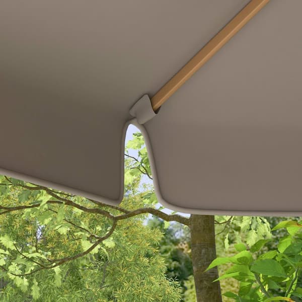 Rootz Garden & Terrace Paraply - Uteplatsparasoler - utomhusskugga - Ventilerat tak - Ø325 cm x 250 cm - Grå