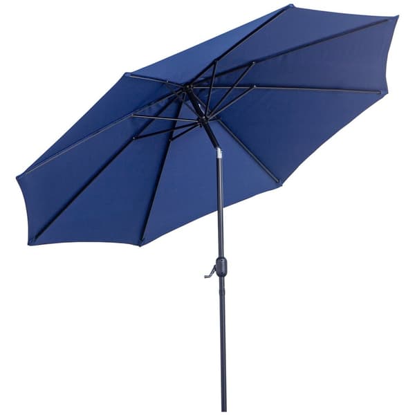Rootz Garden Screen Straight Parasol - Auringonvarjo - UV -kestävä - Optimaalinen auringonsuoja - Ø 3m x 245 cm, sininen