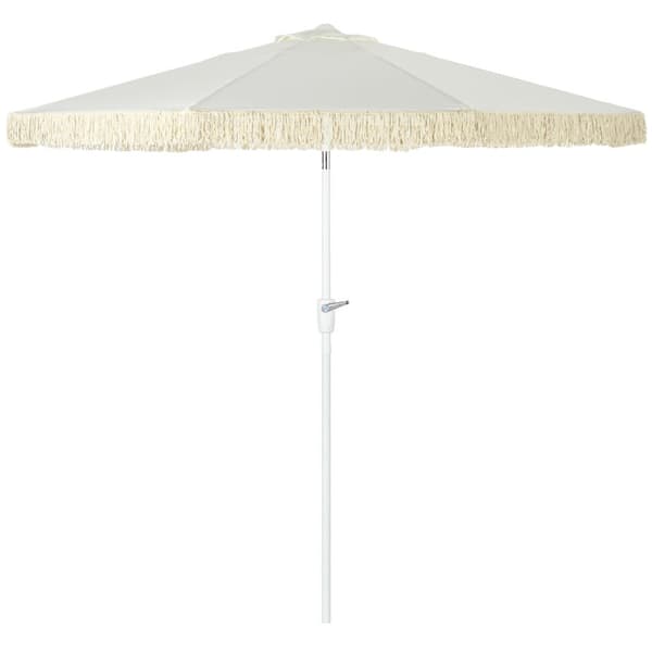 Rootz Garden Parasol - Ulkona kallistettava sateenvarjo - Auringonvarjo - Optimaalinen UV -suojaus - Ø 2,65m x 2,45m - valkoinen