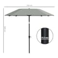 Pikkukuva 3 / 11: Rootz Garden Sateenvarjo - Terassien näyttö - Ulko -parasoli - UV -suojaus - 2,33m x 2,33m x 2,4 m, polyesteri, alumiini, lasikuitu, harmaa