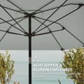 Pikkukuva 7 / 11: Rootz Garden Sateenvarjo - Terassien näyttö - Ulko -parasoli - UV -suojaus - 2,33m x 2,33m x 2,4 m, polyesteri, alumiini, lasikuitu, harmaa