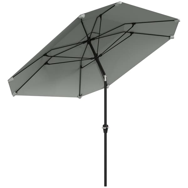 Rootz Garden Sateenvarjo - Terassien näyttö - Ulko -parasoli - UV -suojaus - 2,33m x 2,33m x 2,4 m, polyesteri, alumiini, lasikuitu, harmaa