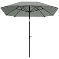 Pikkukuva 1 / 11: Rootz Garden Sateenvarjo - Terassien näyttö - Ulko -parasoli - UV -suojaus - 2,33m x 2,33m x 2,4 m, polyesteri, alumiini, lasikuitu, harmaa