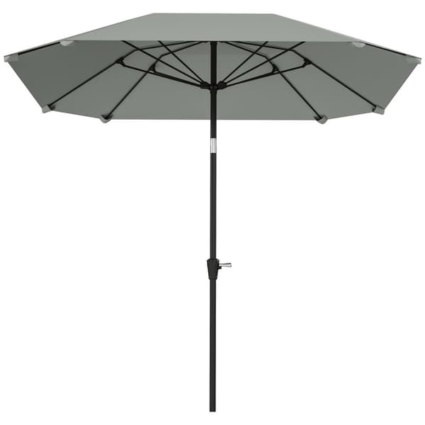 Rootz Garden Sateenvarjo - Terassien näyttö - Ulko -parasoli - UV -suojaus - 2,33m x 2,33m x 2,4 m, polyesteri, alumiini, lasikuitu, harmaa