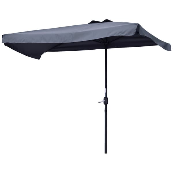Rootz Half Parasol - Parveke aurinkopakkaus - UV -suoja -sateenvarjo - Easy Crank - 2,3m x 1,3 m x 2,49m