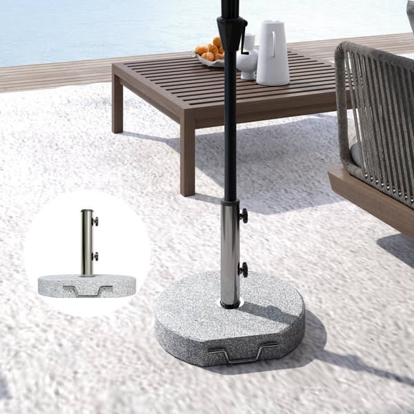 Rootz Granite Parasol Stand - Paraply Holder - Vægtet base - Vejrbestandig - Ø44.5x37.5 cm granit