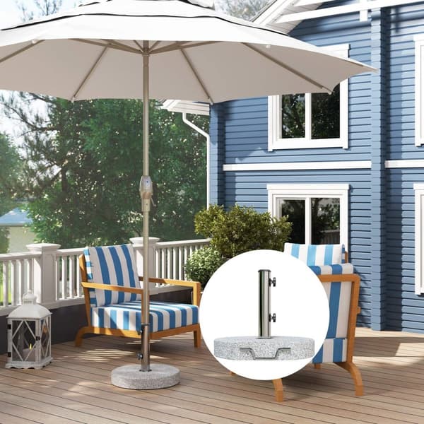 Rootz Granite Parasol Stand - Paraply Holder - Vægtet base - Vejrbestandig - Ø44.5x37.5 cm granit