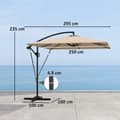 Miniatyrbillede 3 af 10: Rootz Khaki Offset Patio Parasol - Balkonskærm - Udendørs paraply - UV -beskyttelse 50+ - 295 cm x 250 cm x 235 cm - Vindbestandig