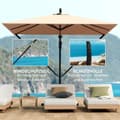 Miniatyrbillede 4 af 10: Rootz Khaki Offset Patio Parasol - Balkonskærm - Udendørs paraply - UV -beskyttelse 50+ - 295 cm x 250 cm x 235 cm - Vindbestandig