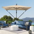 Miniatyrbillede 8 af 10: Rootz Khaki Offset Patio Parasol - Balkonskærm - Udendørs paraply - UV -beskyttelse 50+ - 295 cm x 250 cm x 235 cm - Vindbestandig
