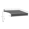 Miniatyrbillede 3 af 10: Rootz Klemmmarkise - UV Protection Awnure - Joint Arm Awnings - Solar -drevet LED -lys - 295 cm x 250 cm - Forbedre udendørs komfort