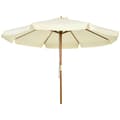 Pikkukuva 6 / 6: Rootz Suuri Parasol - Auringonvarjo - Ulko -auringonpakka - Optimaalinen auringonsuoja - Ø 3,25m x 2,5m - Bambu Wood - Beige Garden Patio sateenvarjo