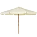 Pikkukuva 1 / 6: Rootz Suuri Parasol - Auringonvarjo - Ulko -auringonpakka - Optimaalinen auringonsuoja - Ø 3,25m x 2,5m - Bambu Wood - Beige Garden Patio sateenvarjo