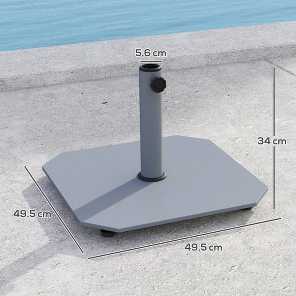 Rootz Metal Parasol Stand - Umbrella Holder - Sunshade Base - Weatherboof - 49,5 cm x 49,5 cm x 34 cm
